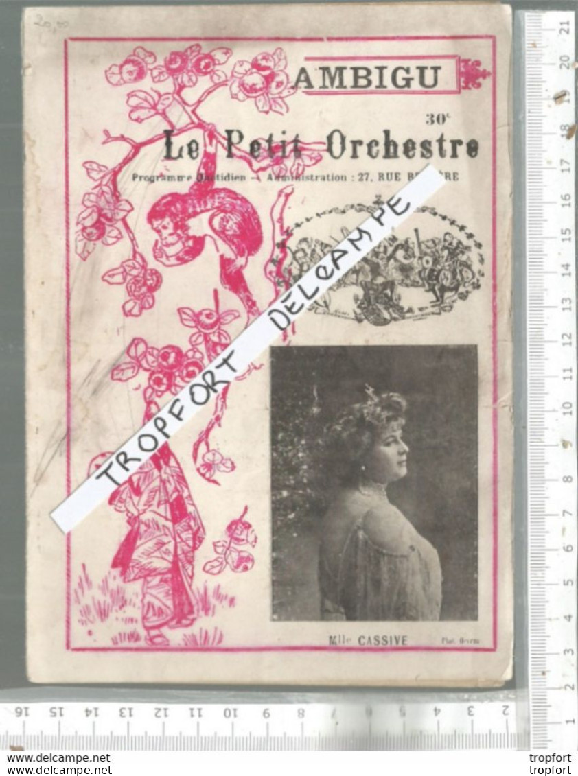 PG / Vintage // PROGRAMME THEATRE Ambigu  CASSIVE // Les CAMBRIOLEURS De PARIS - Programs