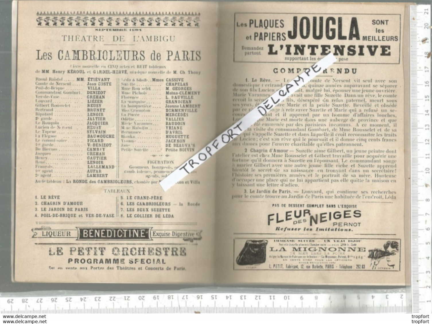 PG / Vintage // PROGRAMME THEATRE Ambigu  CASSIVE // Les CAMBRIOLEURS De PARIS - Programmes