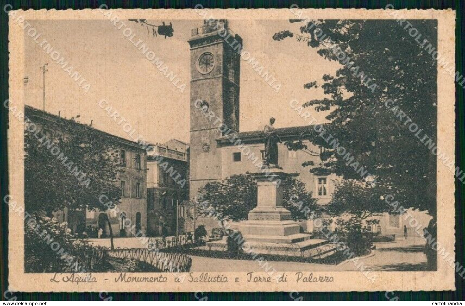 L'Aquila Città Monumento A Sallustio Torre Di Palazzo Cartolina RB8678 - L'Aquila