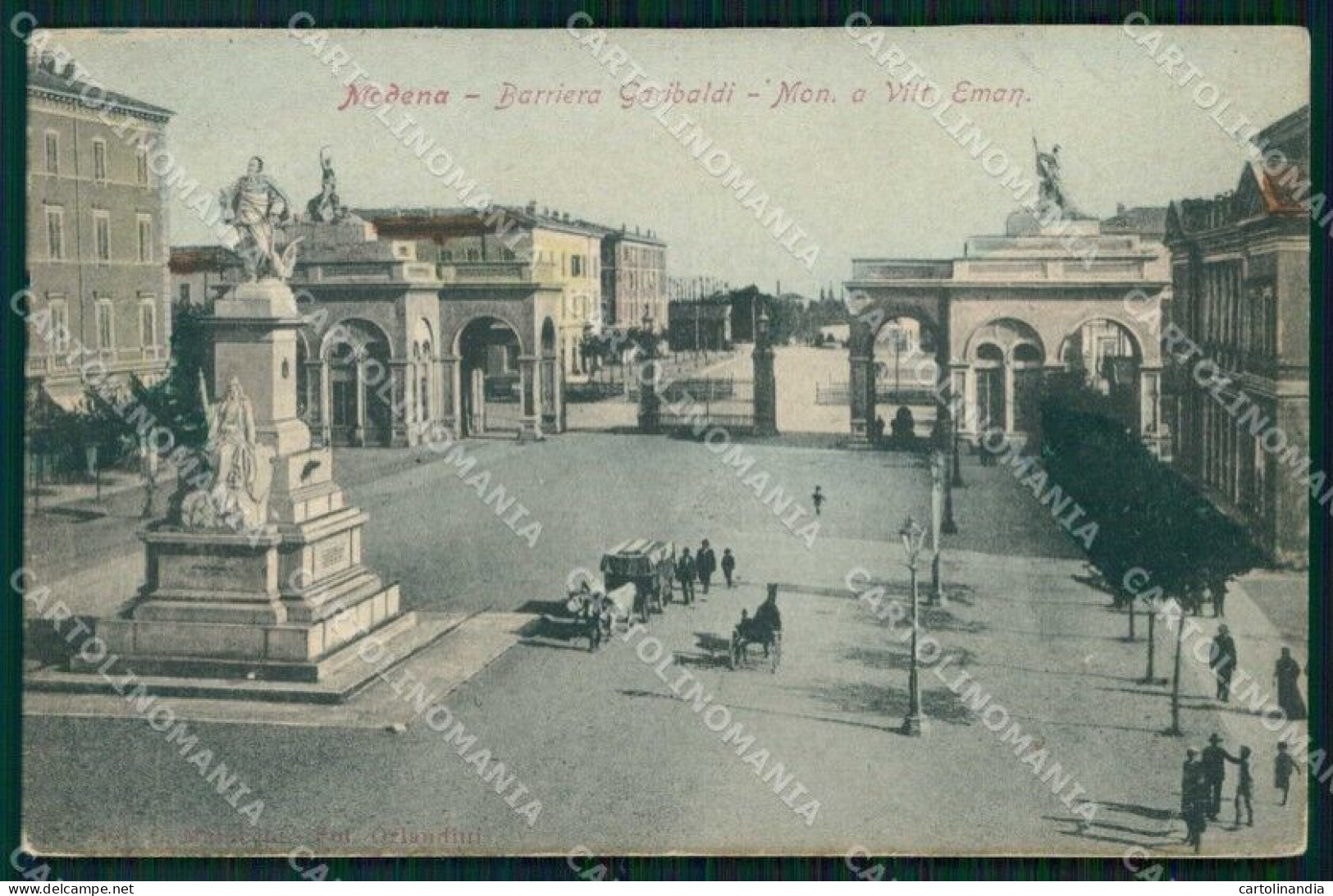 Modena Città Barriera Garibaldi Monumento A Vittorio Emanuele Cartolina RB8823 - Modena