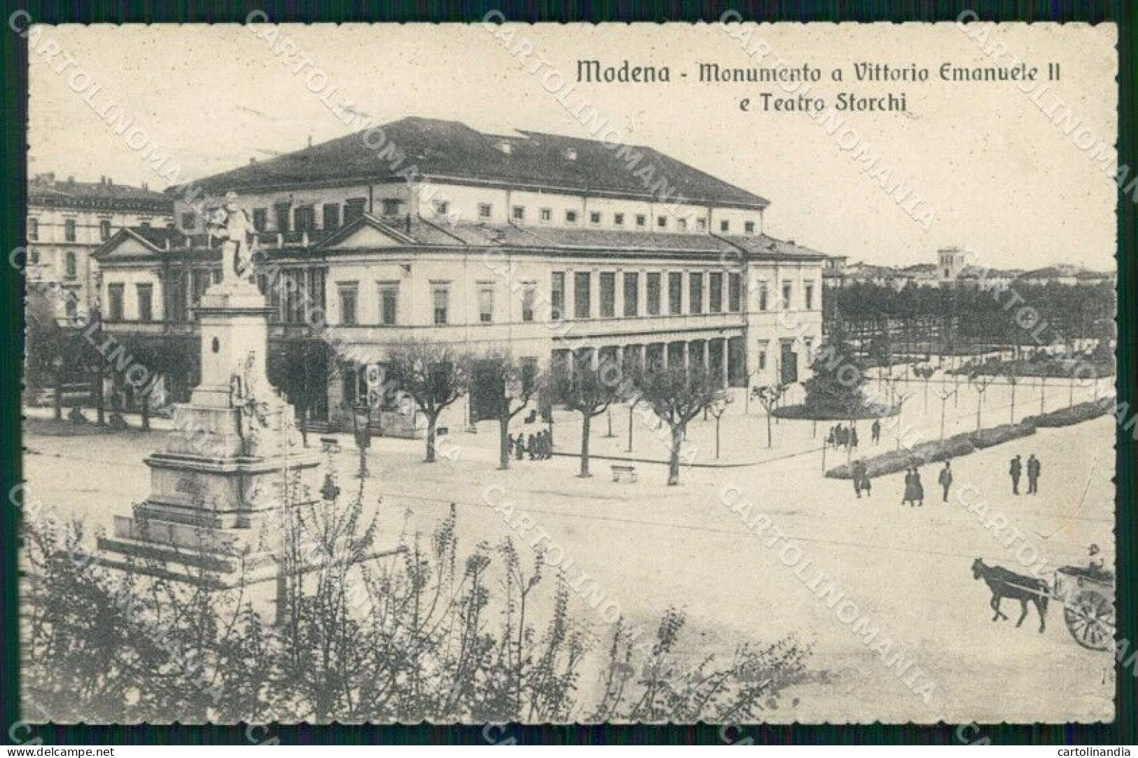 Modena Città Teatro Storchi Monumento A Vittorio Emanuele II Cartolina RB8828 - Modena