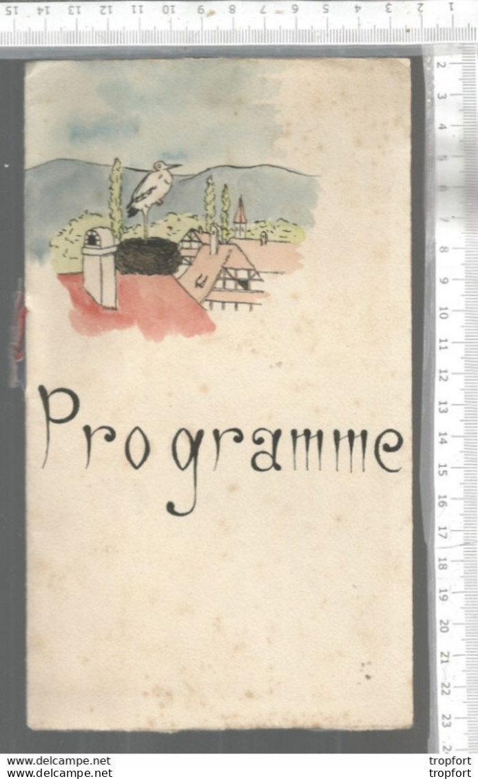 PG / Vintage // PROGRAMME SOIREE DE GALA AU PROFIT DE LA CROIX ROUGE 1929  COCARDE MIMI PINSON // ALSACE CIGOGNE - Programme