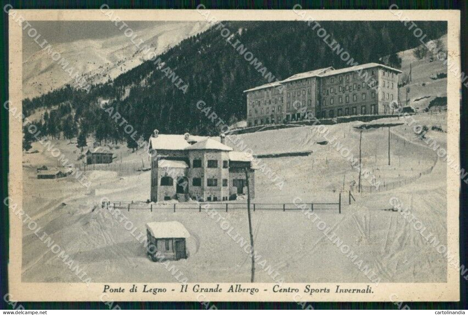 Brescia Ponte Di Legno Il Grande Albergo Centro Sport Invernali Cartolina RT0115 - Brescia