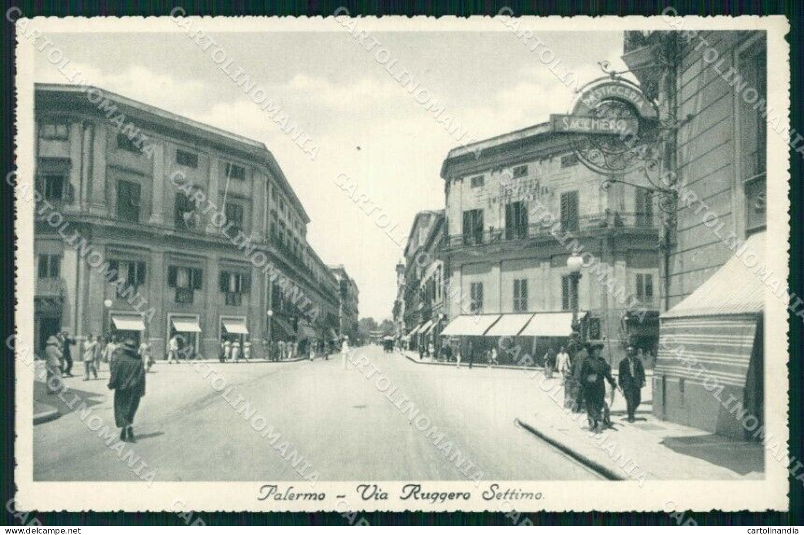 Palermo Città Via Ruggero Settimo Pasticceria Cartolina RB9617 - Palermo