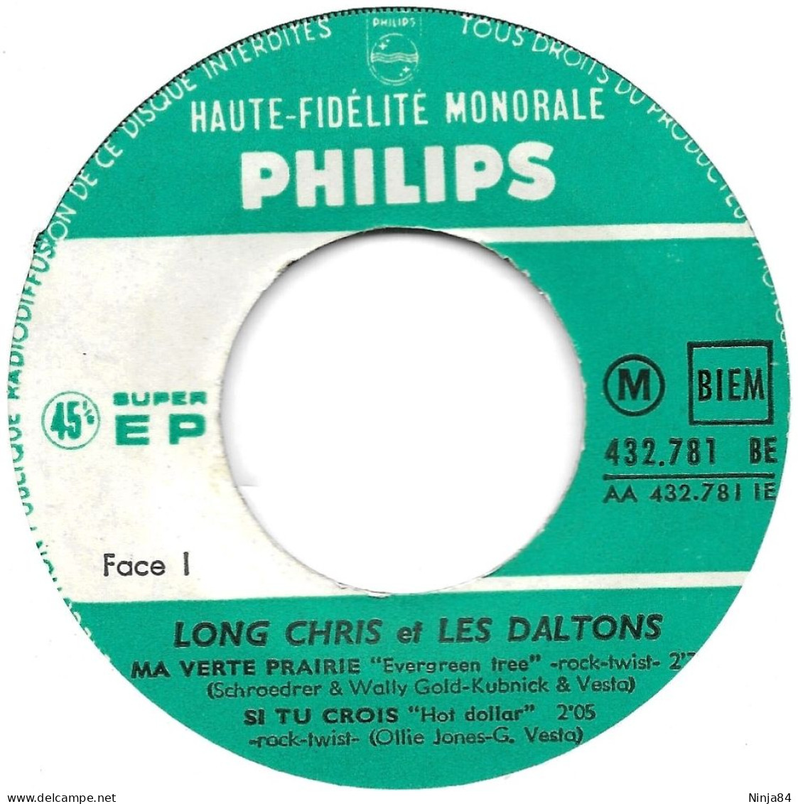 EP 45 RPM (7") Long Chris " Ma Verte Prairie " - Other - French Music