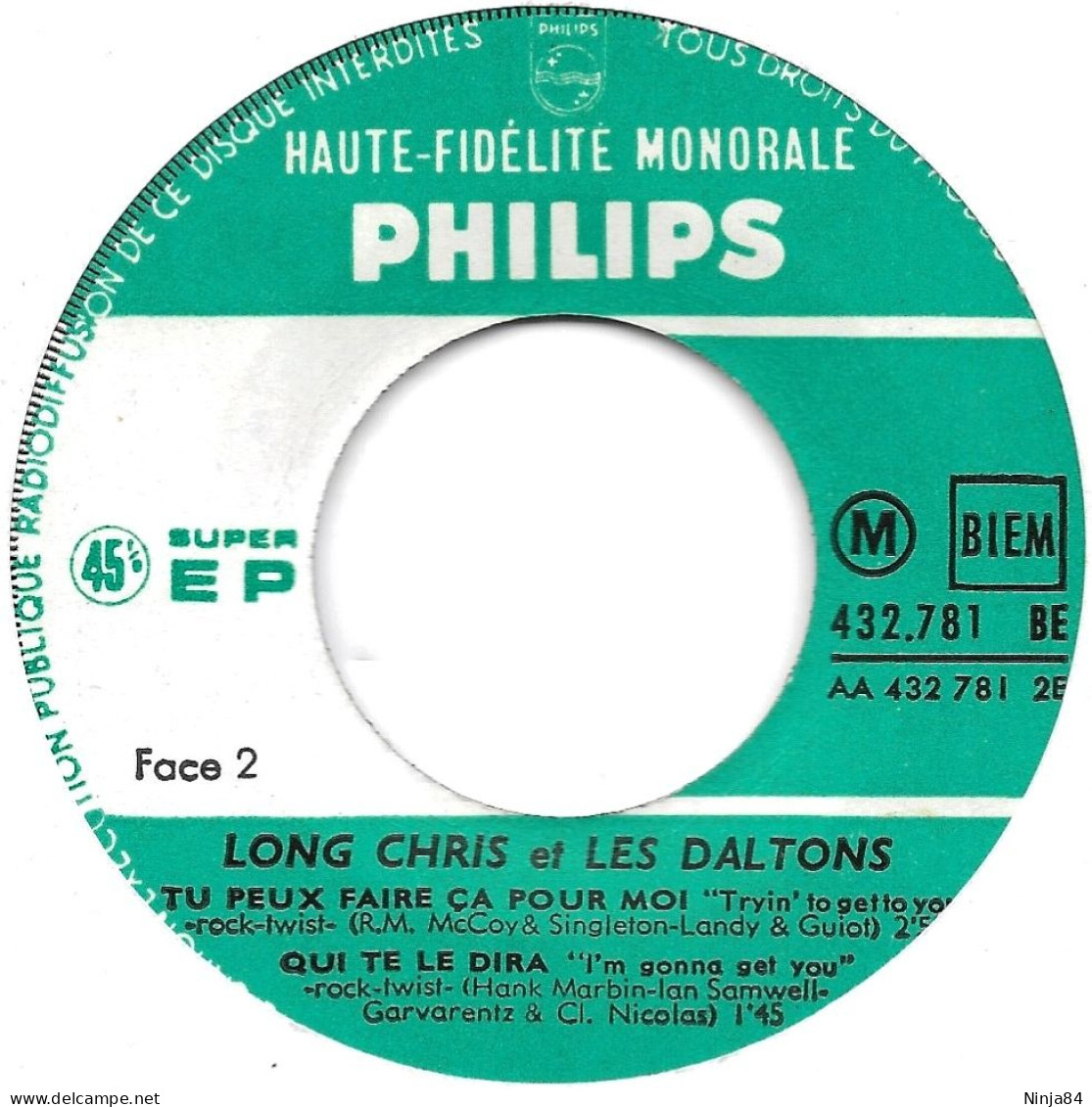 EP 45 RPM (7") Long Chris " Ma Verte Prairie " - Sonstige - Franz. Chansons