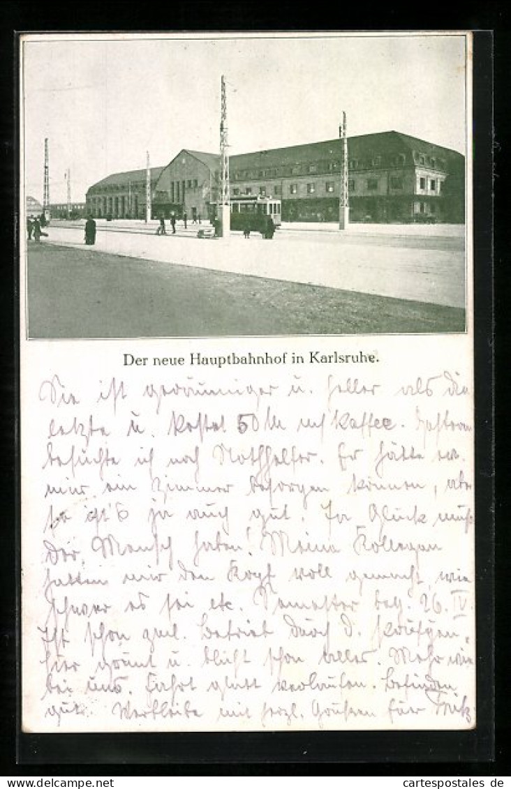 AK Karlsruhe, Der Neue Hauptbahnhof  - Karlsruhe