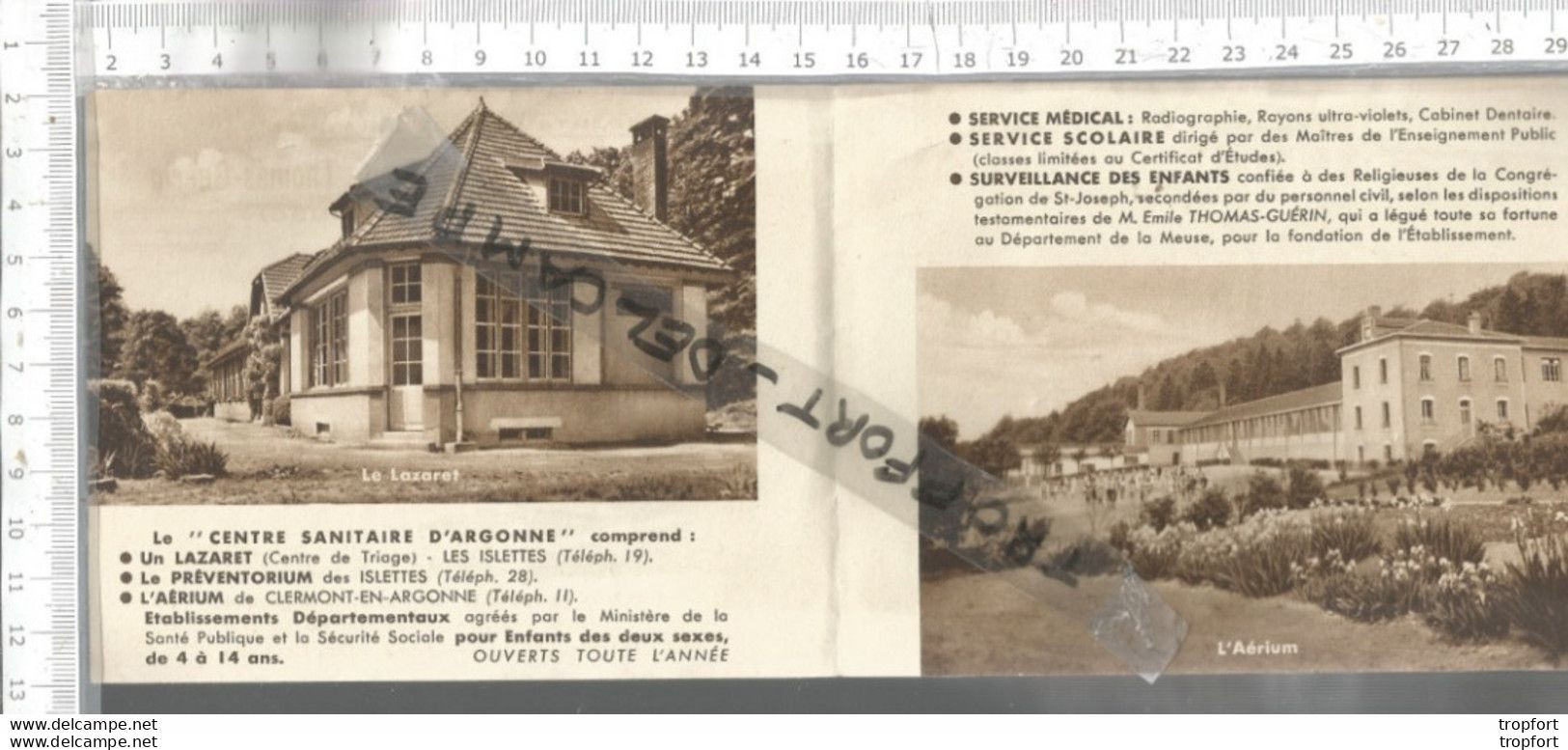 PG / Vintage // FEUILLET PUBLICITAIRE ANCIEN LES ISLETTES Meuse  CENTRE SANITAIRE Argonne - Programmes