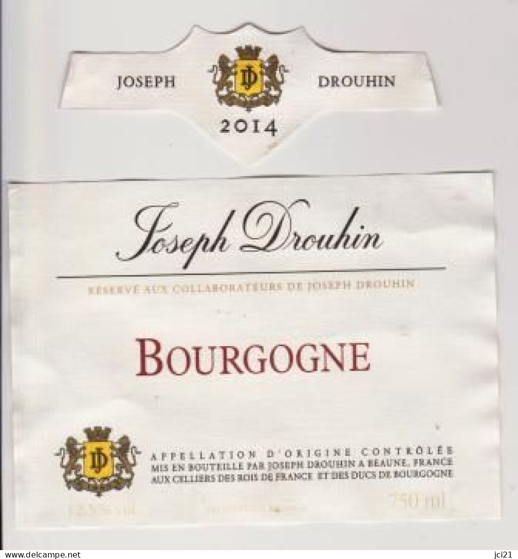 Étiquette " BOURGOGNE 2014 " Joseph DROUHIN Beaune (1586)_ev125 - Bourgogne