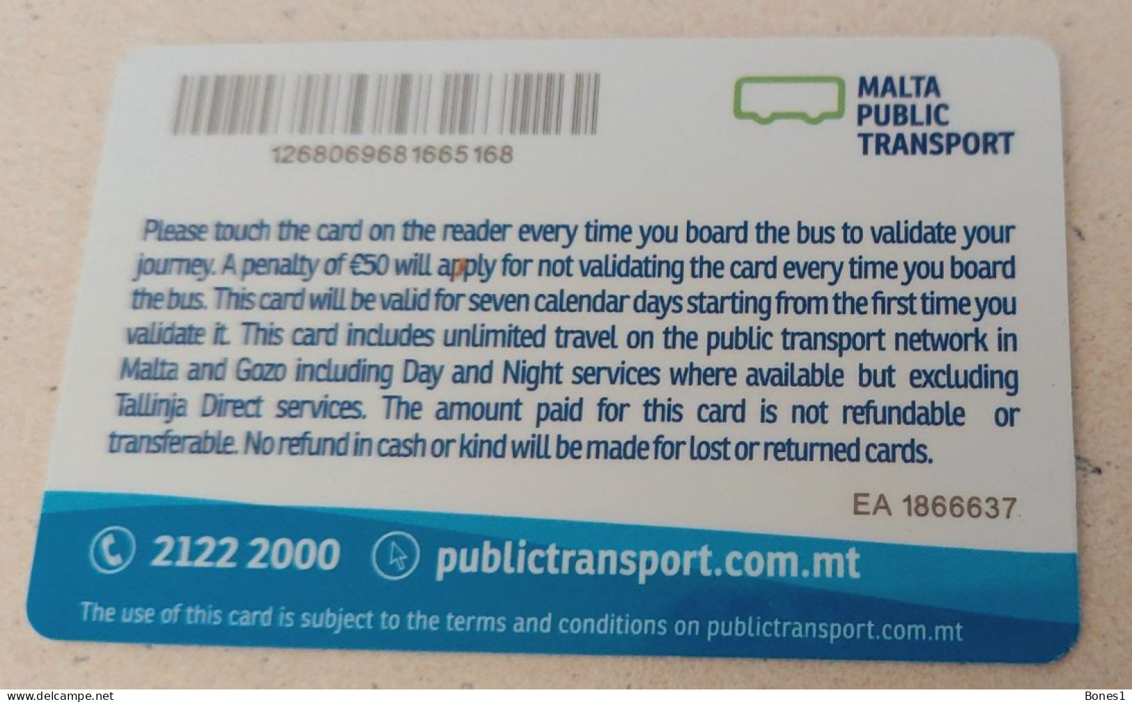 Malta  Unlimited Travel - 7 Days Bus Ticket  2024 Plastic Card - Europe