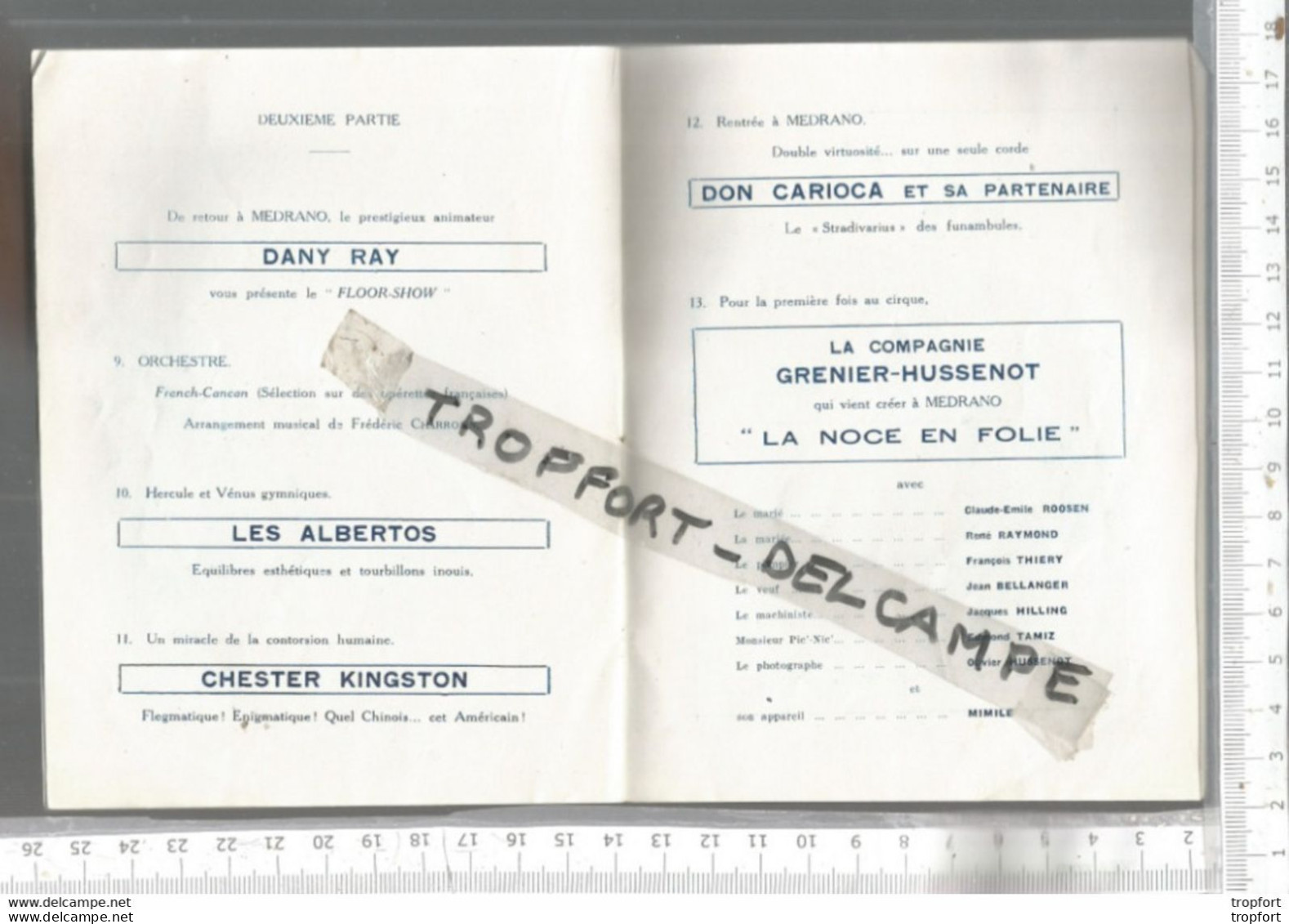 PG / Vintage // PROGRAMME CIRQUE MEDRANO  1949 /// LES FRATELLINI Clown Theatre - Programas