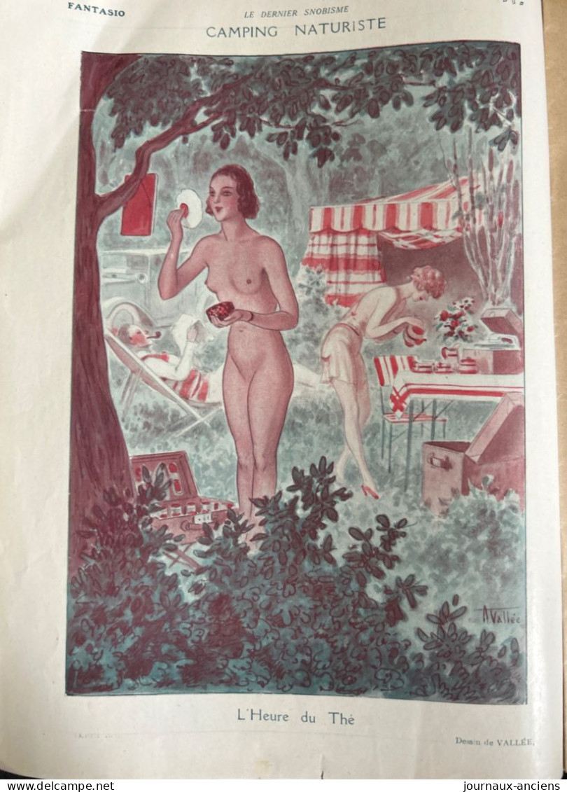 1929 Magazine Gai " FANTASIO "  - TRAVERSÉE DE LA MANCHE - ROUBILLE - TENNIS - NATURISTE - BAISER DU RÈVE - 1900 - 1949