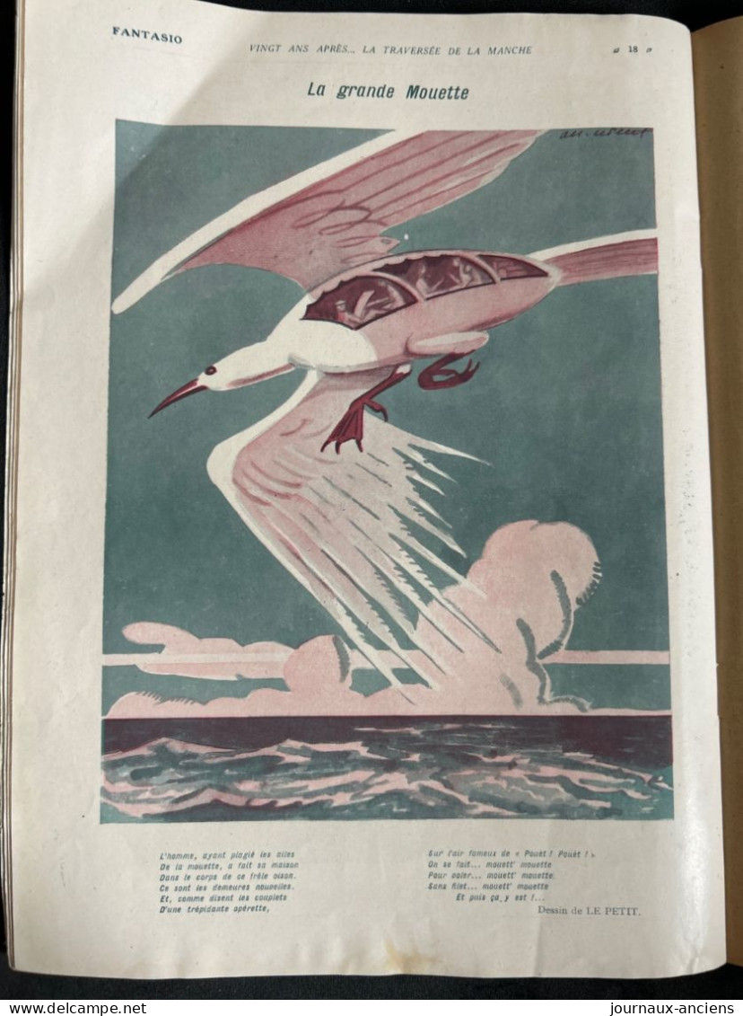 1929 Magazine Gai " FANTASIO "  - TRAVERSÉE DE LA MANCHE - ROUBILLE - TENNIS - NATURISTE - BAISER DU RÈVE