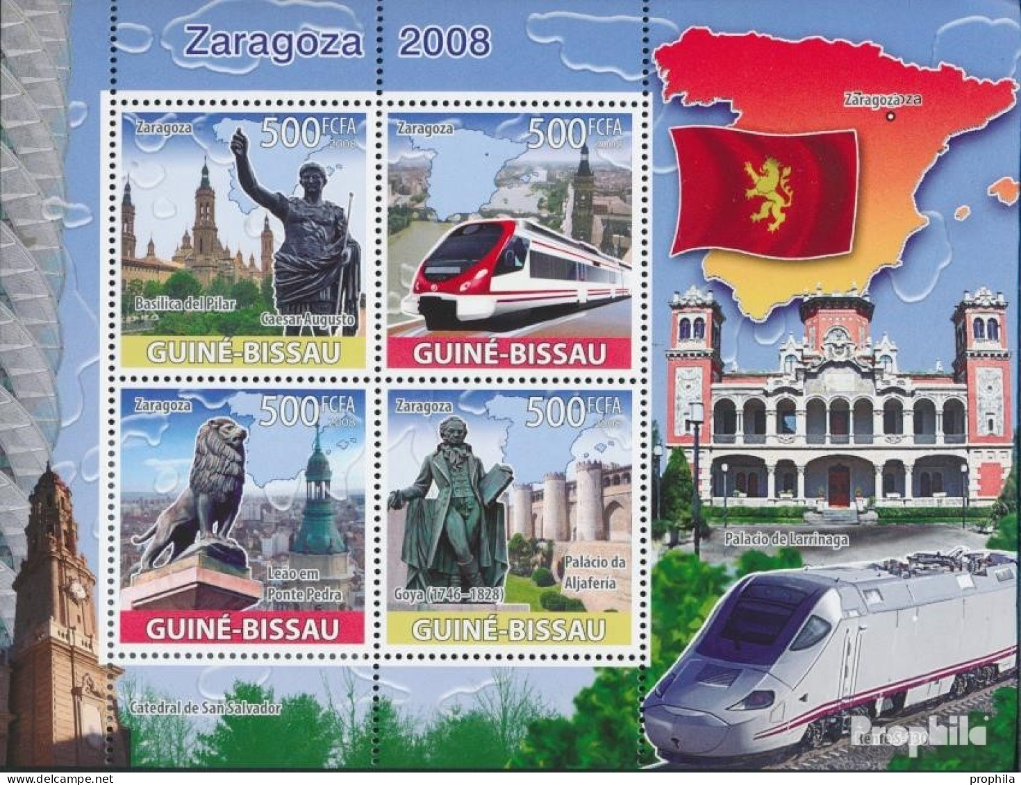 Guinea-Bissau 3914-3917 Kleinbogen (kompl. Ausgabe) Postfrisch 2008 EXPO 2008 In Saragossa - Guinea-Bissau