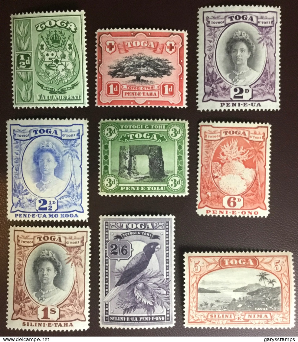 Tonga 1942 -1949 Definitives Set Birds Flowers MNH - Tonga (...-1970)