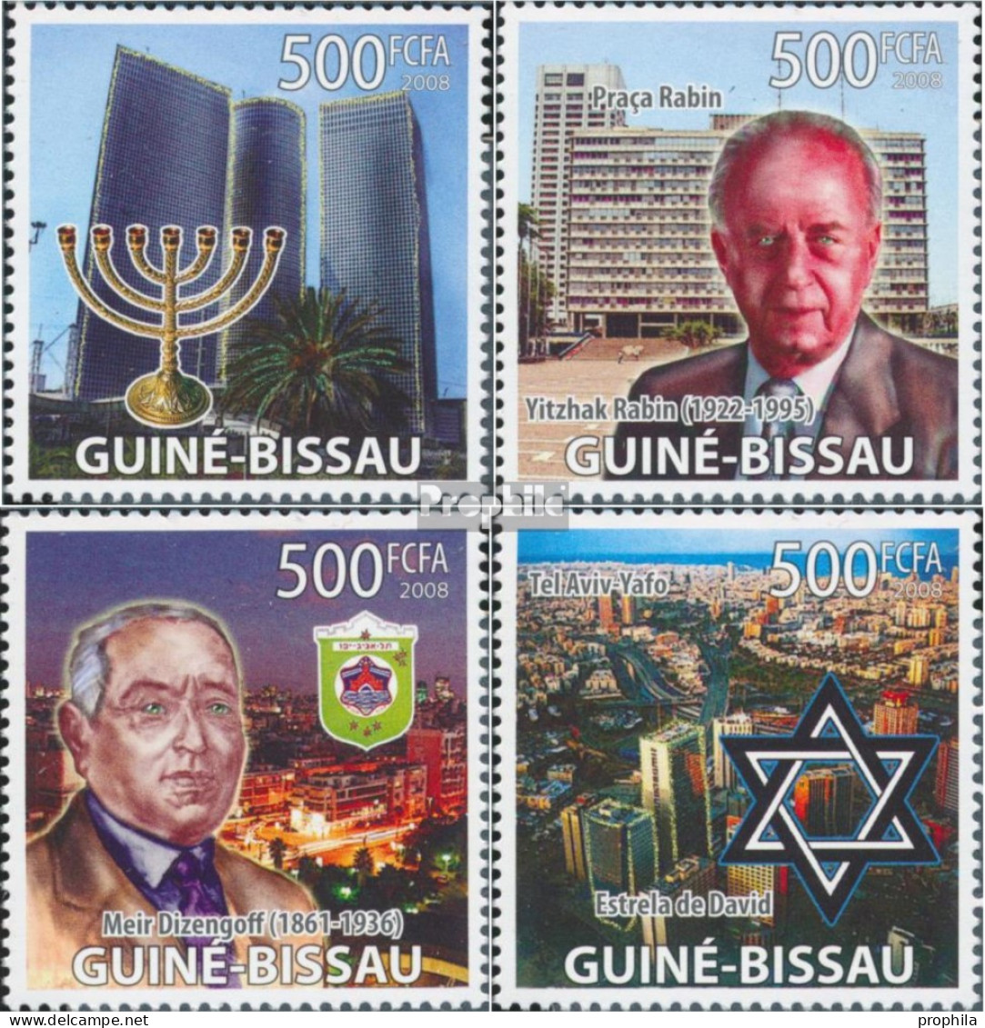 Guinea-Bissau 3904-3907 (kompl. Ausgabe) Postfrisch 2008 Hundert Jahre Stadt Tel Aviv - Guinea-Bissau