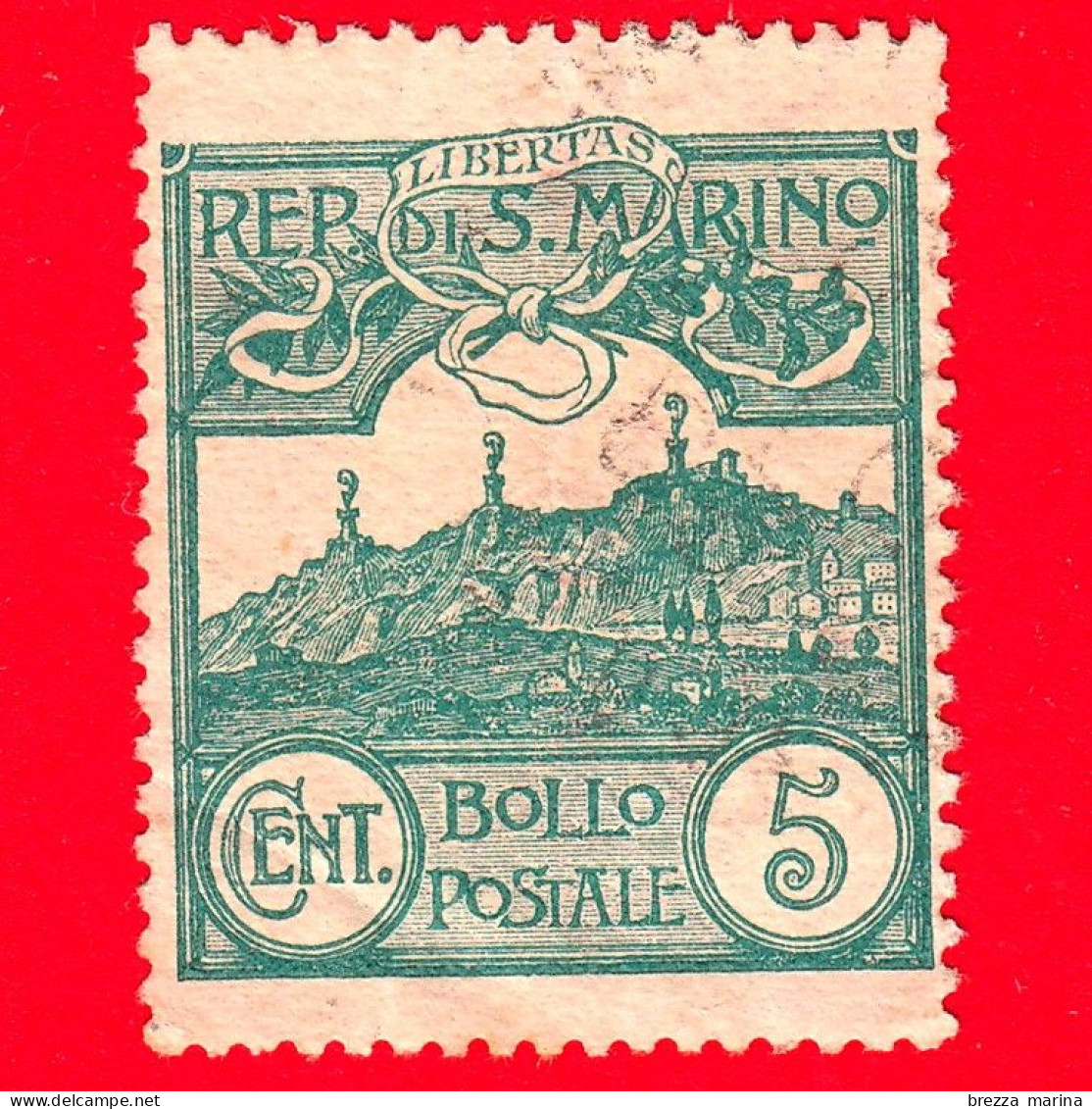 Nuovo - SAN MARINO - 1903 - Cifra O Veduta Di San Marino - Veduta Di San Marino - 5 C. • - Ungebraucht