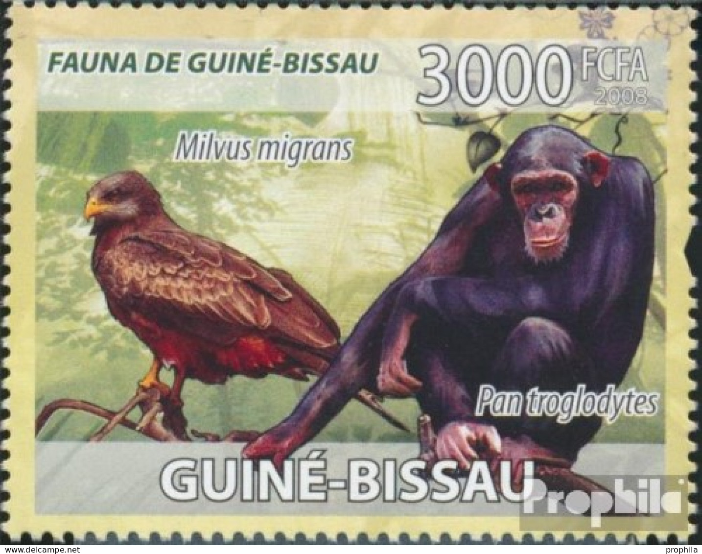 Guinea-Bissau 3843 (kompl. Ausgabe) Postfrisch 2008 Makaken, Greifvögel, Früchte - Guinée-Bissau