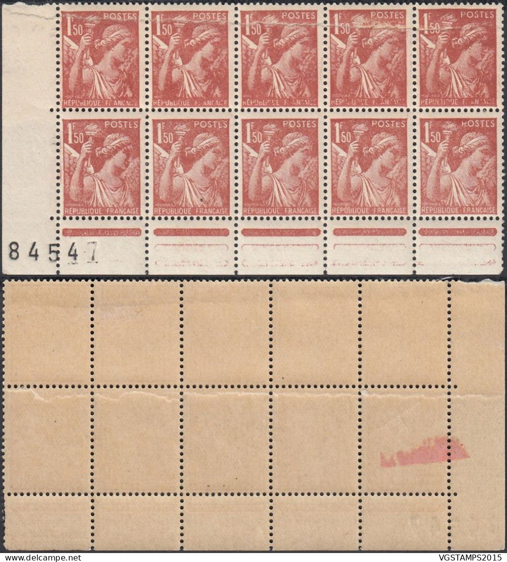 France 1942 - Timbres Neufs. Yvert Nr.: 652. Bloc De 10. Impression Sur Raccord. RARE¡¡¡ (EB) AR-02471 - Neufs