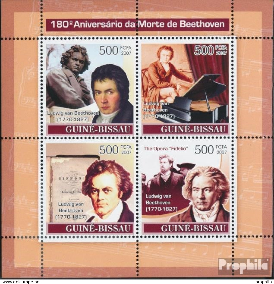 Guinea-Bissau 3643-3646 Kleinbogen (kompl. Ausgabe) Postfrisch 2007 Komponist Ludwig Van Beethoven - Guinea-Bissau