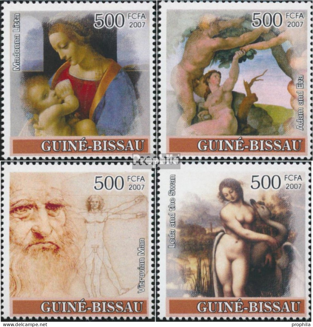 Guinea-Bissau 3633-3636 (kompl. Ausgabe) Postfrisch 2007 Leonardo Da Vinci / Gemälde - Guinea-Bissau