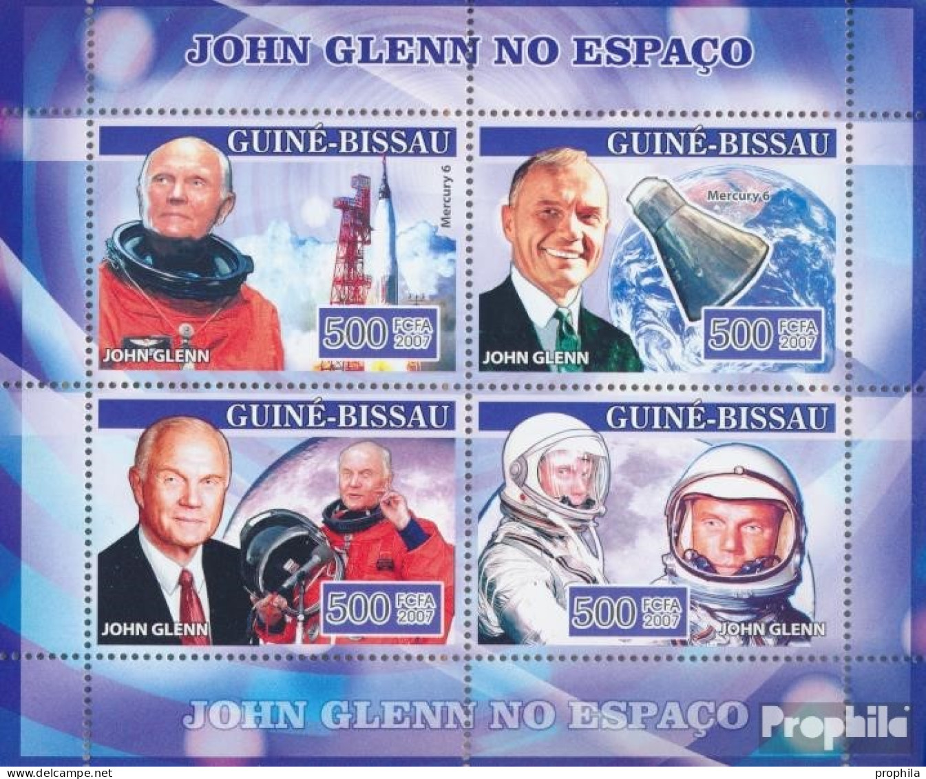 Guinea-Bissau 3526-3529 Kleinbogen (kompl. Ausgabe) Postfrisch 2007 Weltraum John Glenn - Guinea-Bissau
