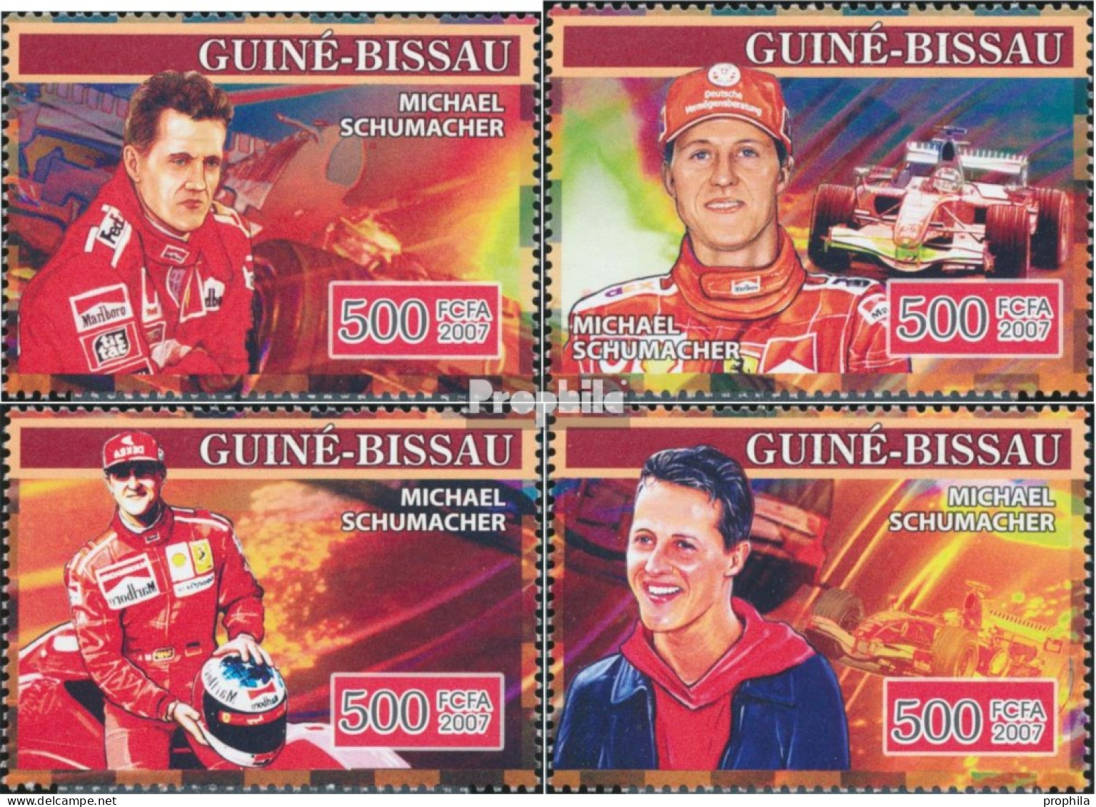 Guinea-Bissau 3520-3523 (kompl. Ausgabe) Postfrisch 2007 Michael Schumacher - Guinea-Bissau