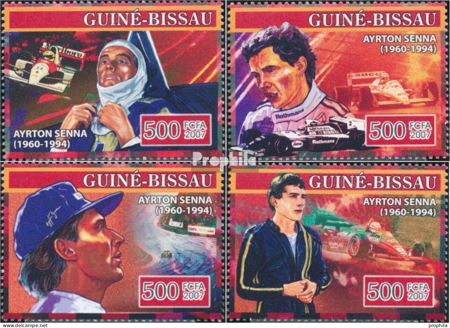 Guinea-Bissau 3516-3519 (kompl. Ausgabe) Postfrisch 2007 Ayrton Senna - Guinea-Bissau