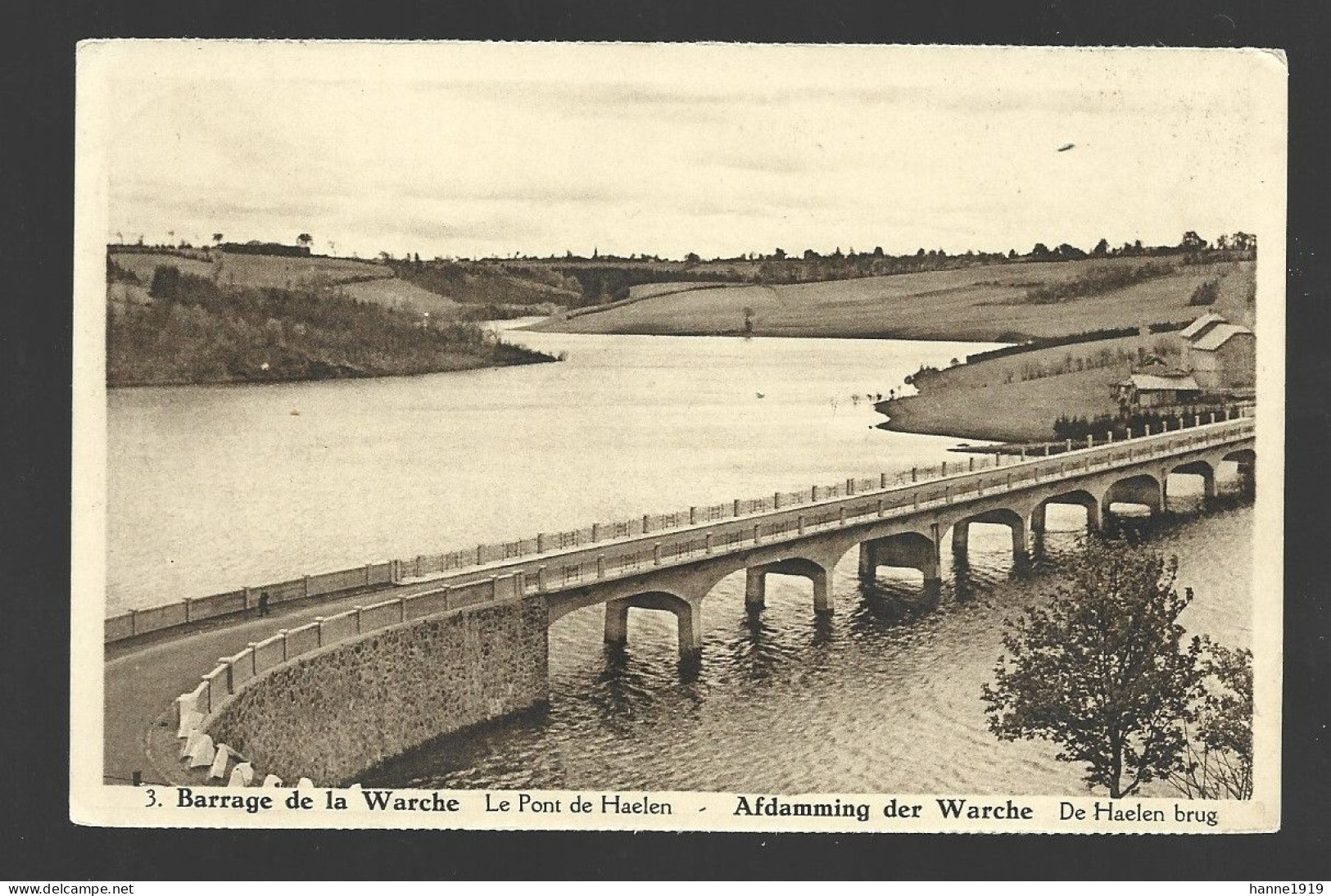 Robertville Le Pont De Haelen Barrage De La Warche Cachet 1936 Elsenborn Htje - Malmedy