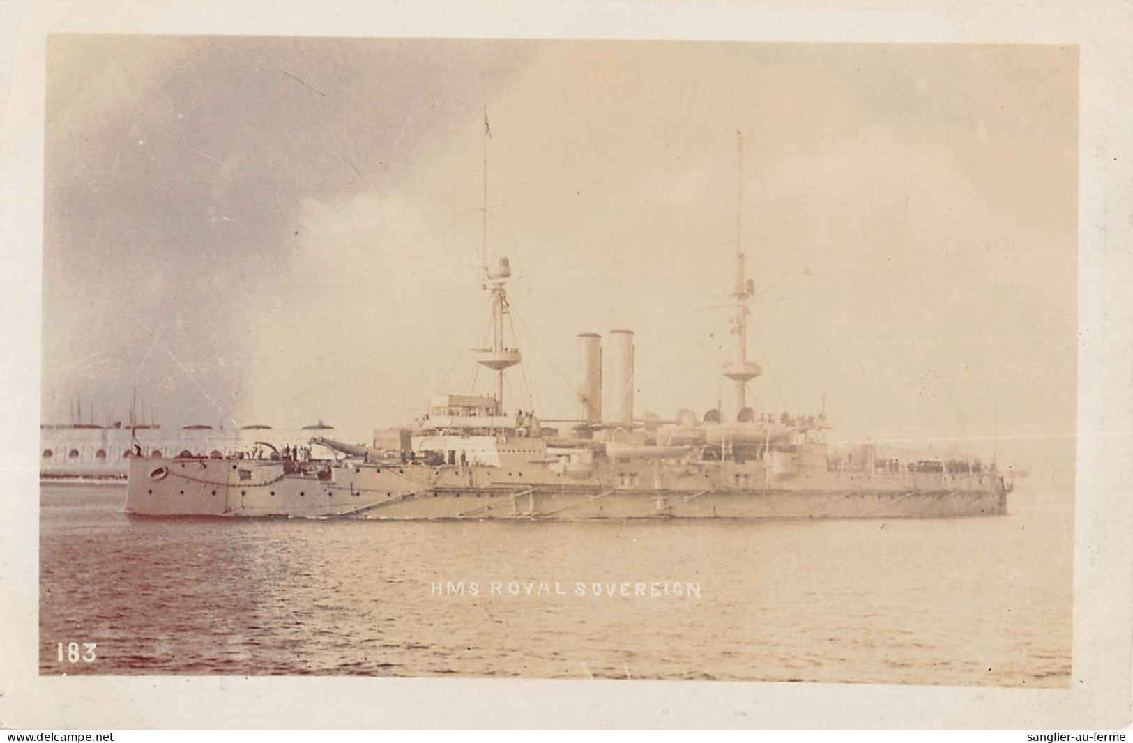 CPA MARINE DE GUERRE / CARTE PHOTO / HMS ROYAL SOVEREGN / CUIRASSE - Guerra