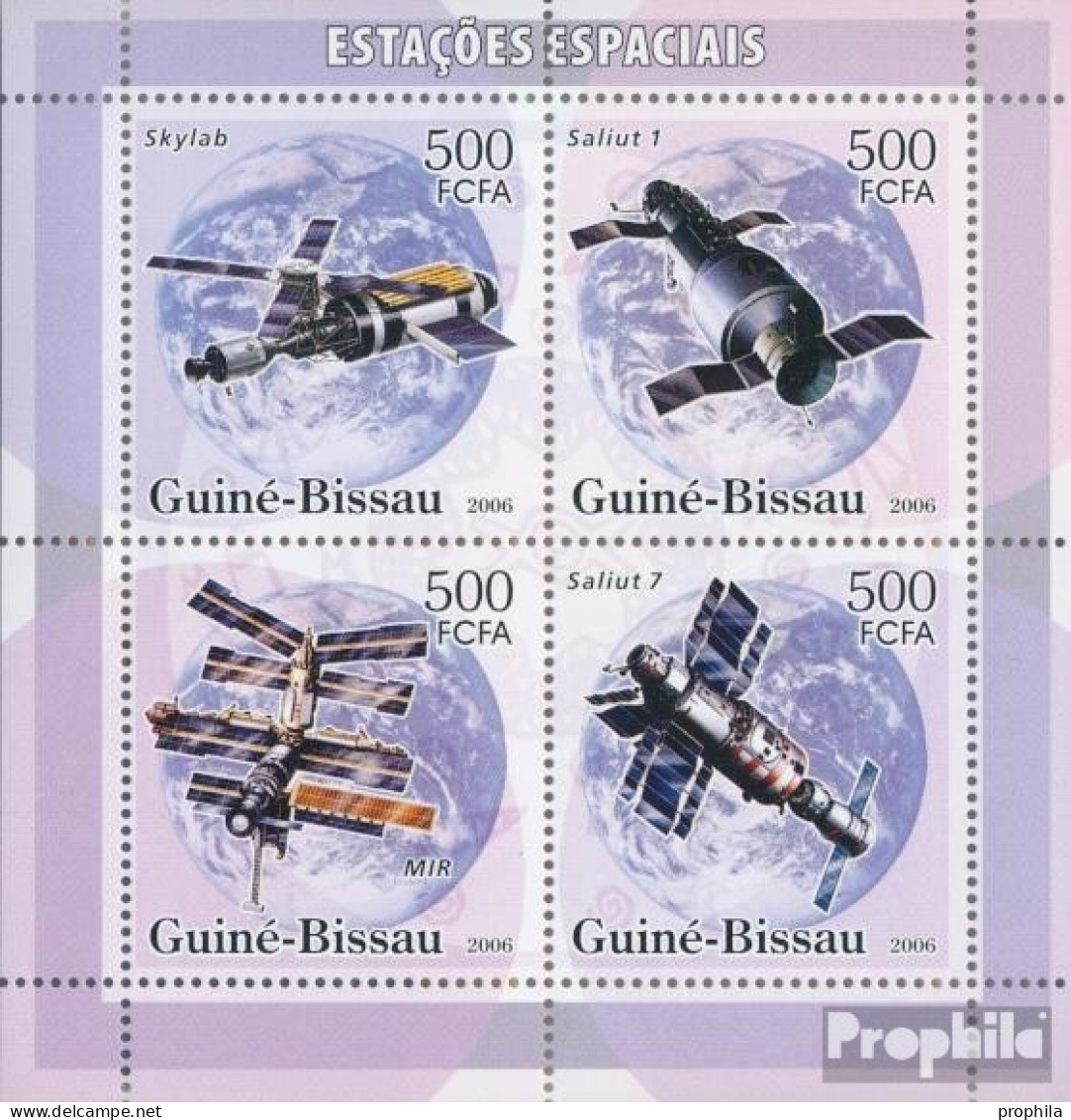 Guinea-Bissau 3338-3341 Kleinbogen (kompl. Ausgabe) Postfrisch 2006 Raumstationen - Guinea-Bissau