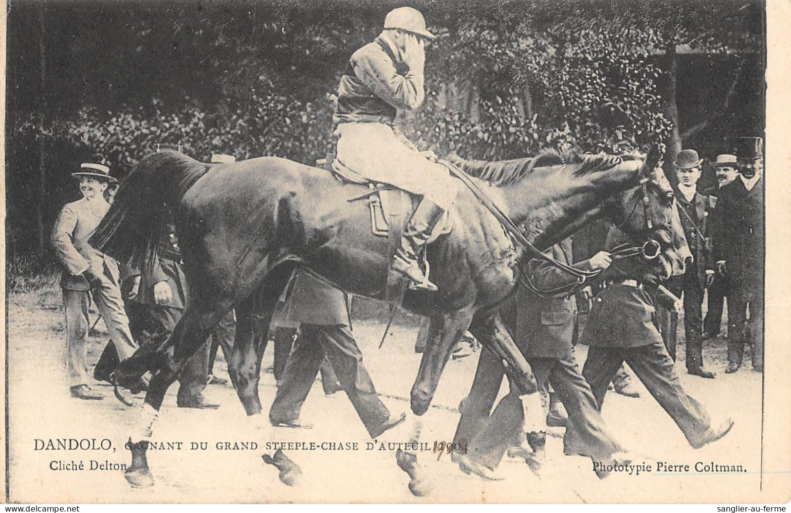 CPA HIPPISME / DANDOLO / GAGNAT DU GRAND STEEPLE CHASE D'AUTEUIL 1904 / CHEVAL - Hípica