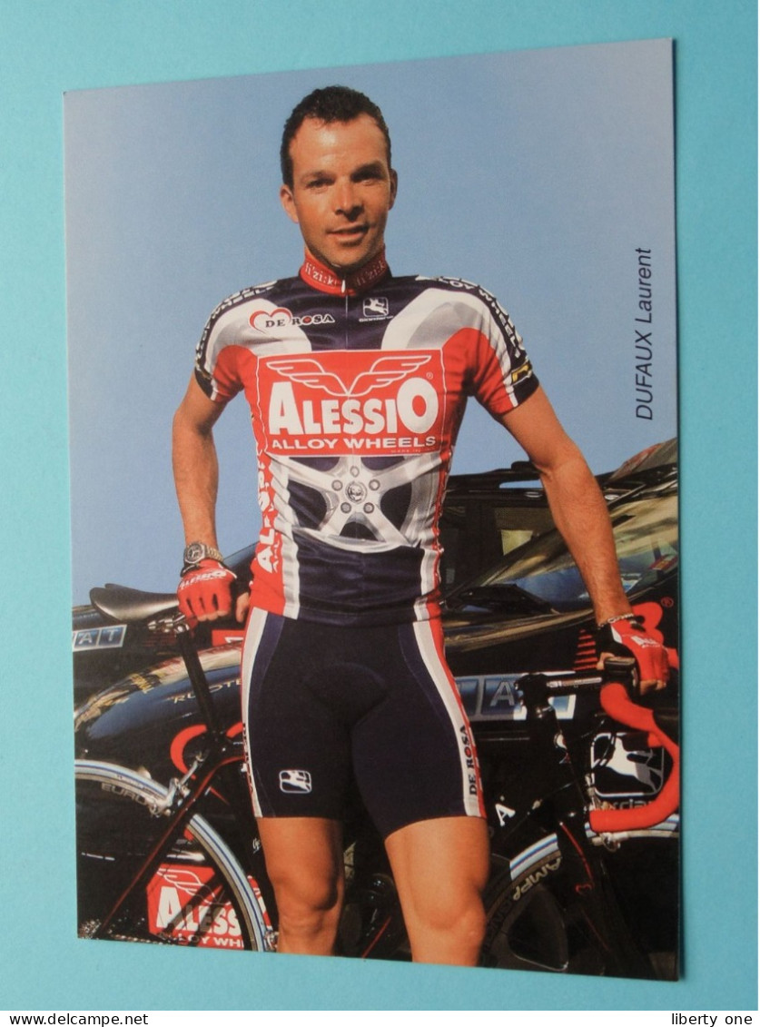 Laurent DUFAUX > Team 2003 ALESSIO Alloy Wheels ( Zie / Voir SCANS ) Format CP ! - Cycling