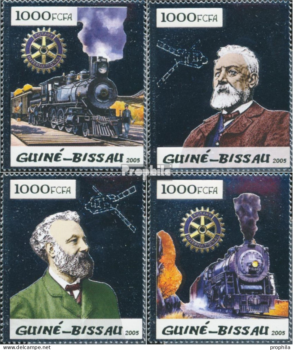 Guinea-Bissau 2926-2929 (kompl. Ausgabe) Postfrisch 2005 Dampfzüge Und Jules Verne - Guinée-Bissau