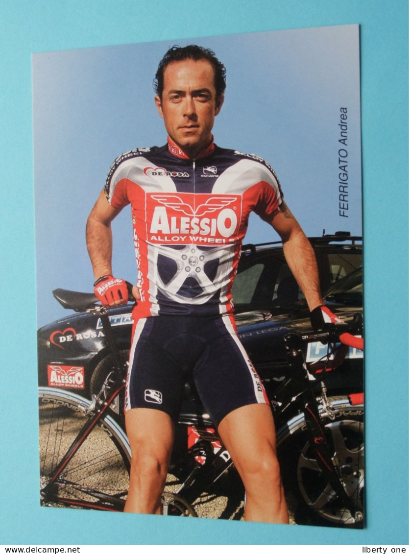 Andrea FERRIGATO > Team 2003 ALESSIO Alloy Wheels ( Zie / Voir SCANS ) Format CP ! - Cycling