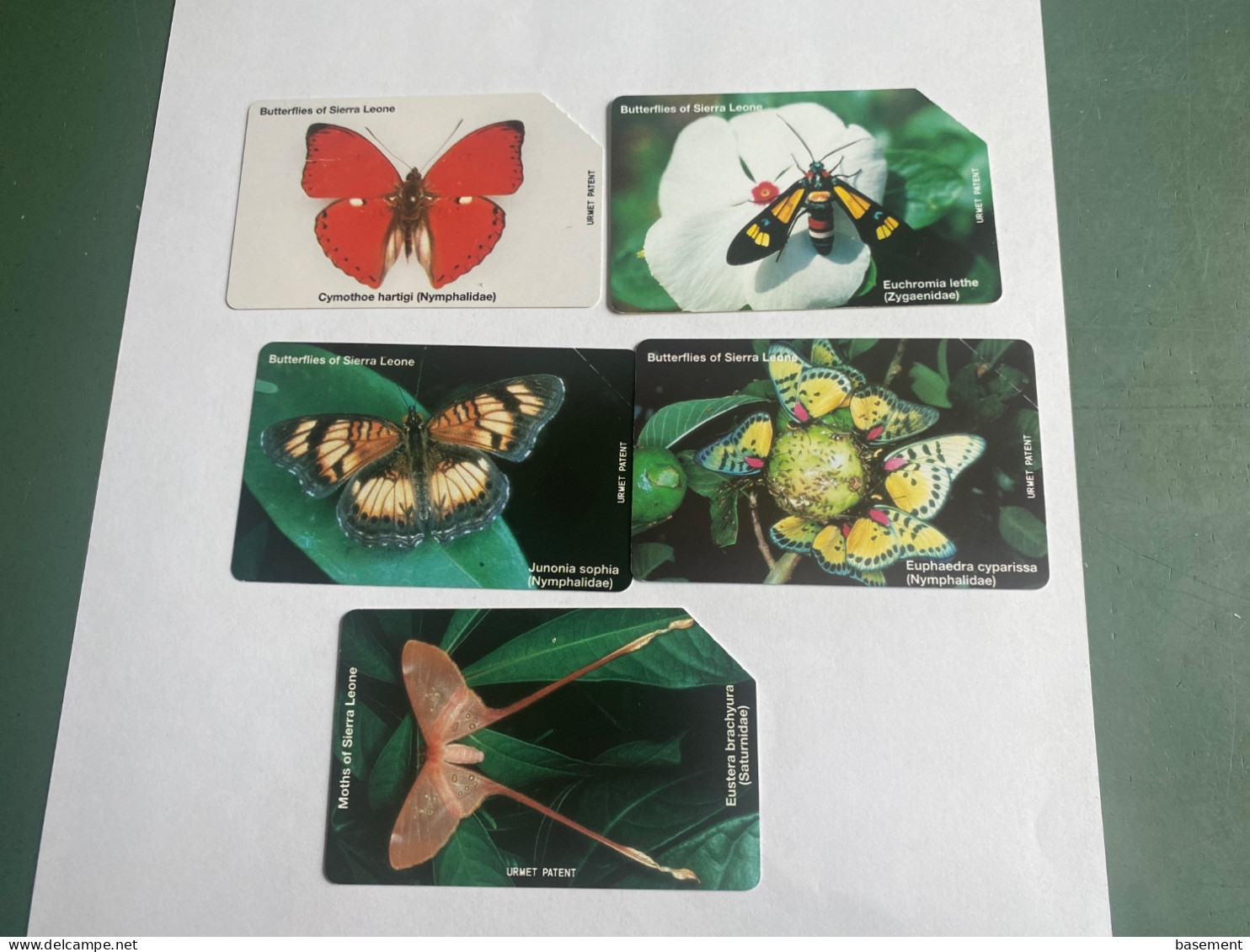 - 1 - Sierra Leone Butterfly 5 Different Phonecards - Sierra Leona