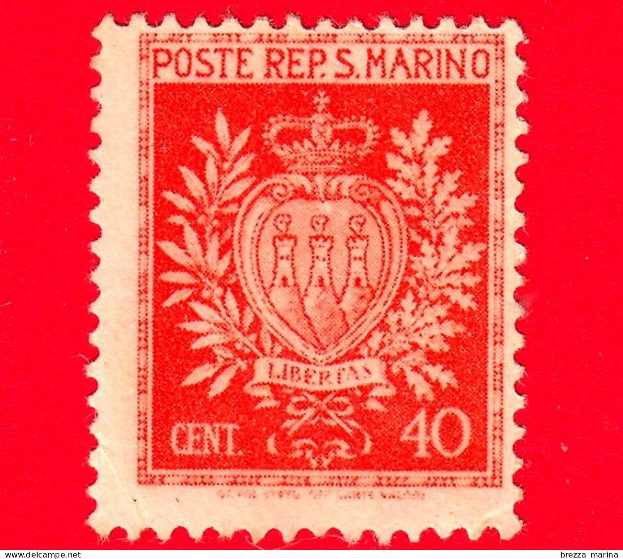 SAN MARINO - Nuovo - 1945 - Stemmi Dei Castelli Di San Marino - San Marino - 40 - Unused Stamps