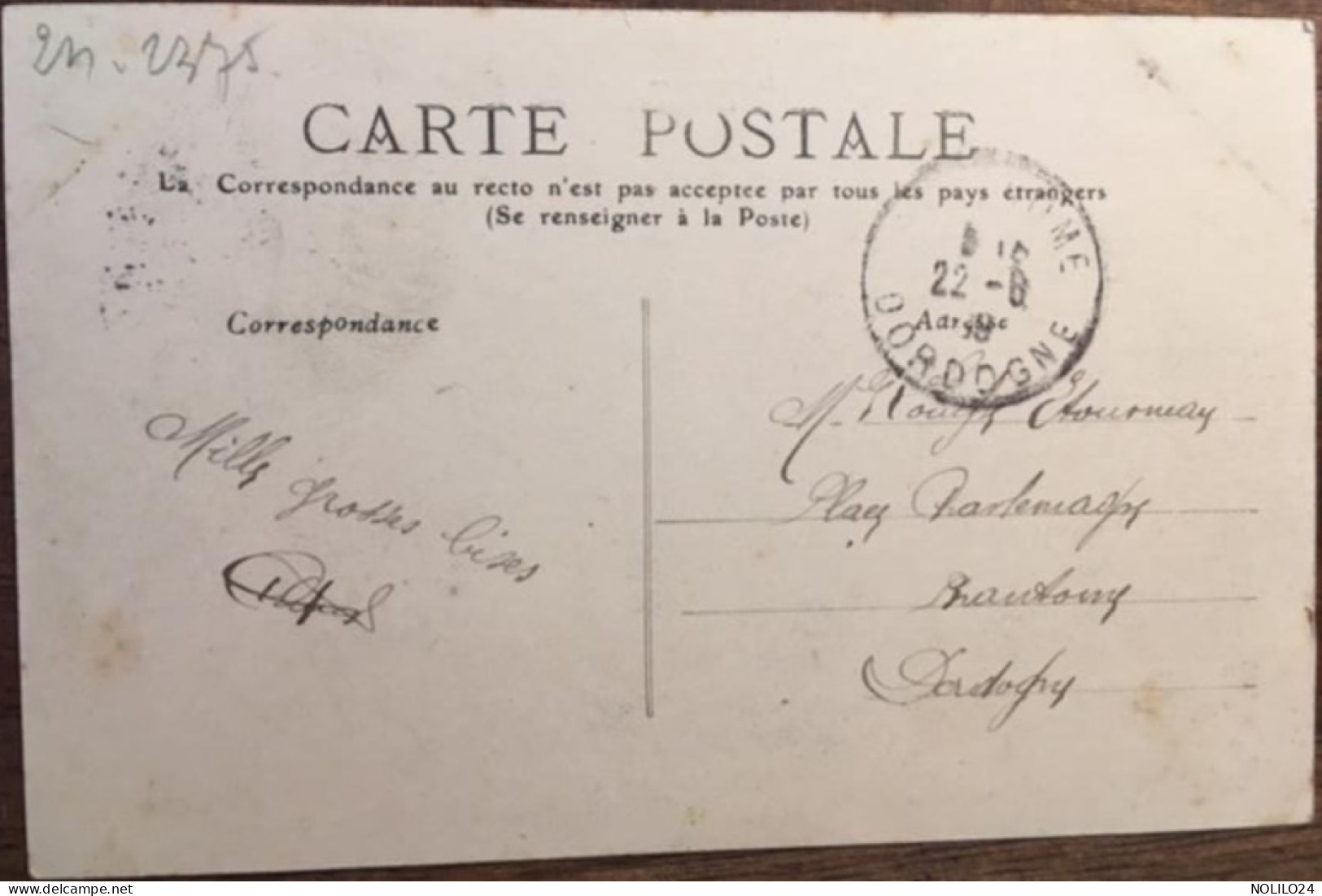 Cpa 24 Dordogne, Colorisée, RIBERAC LA SOUS PREFECTURE, Petite Animation, éd MTIL Trèfle, écrite En 1908 - Riberac