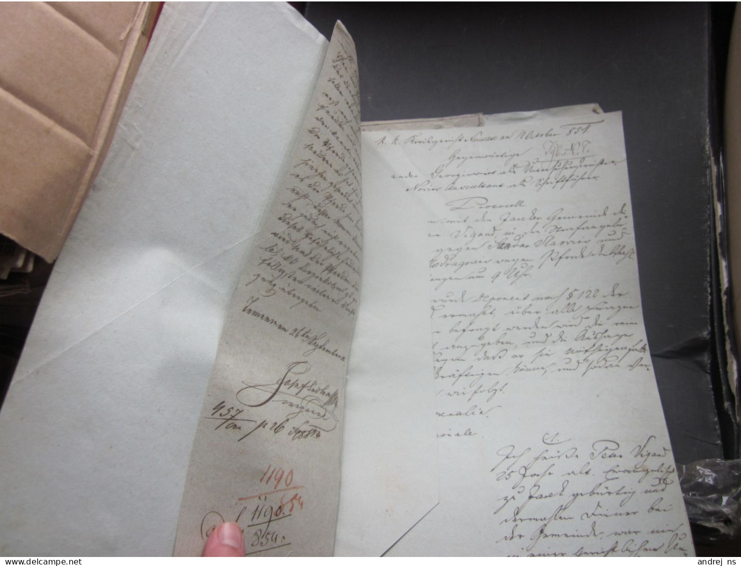 Old Manuscript With Signatures Neusatz Novi Sad Ujvidek 1854 - Historical Documents