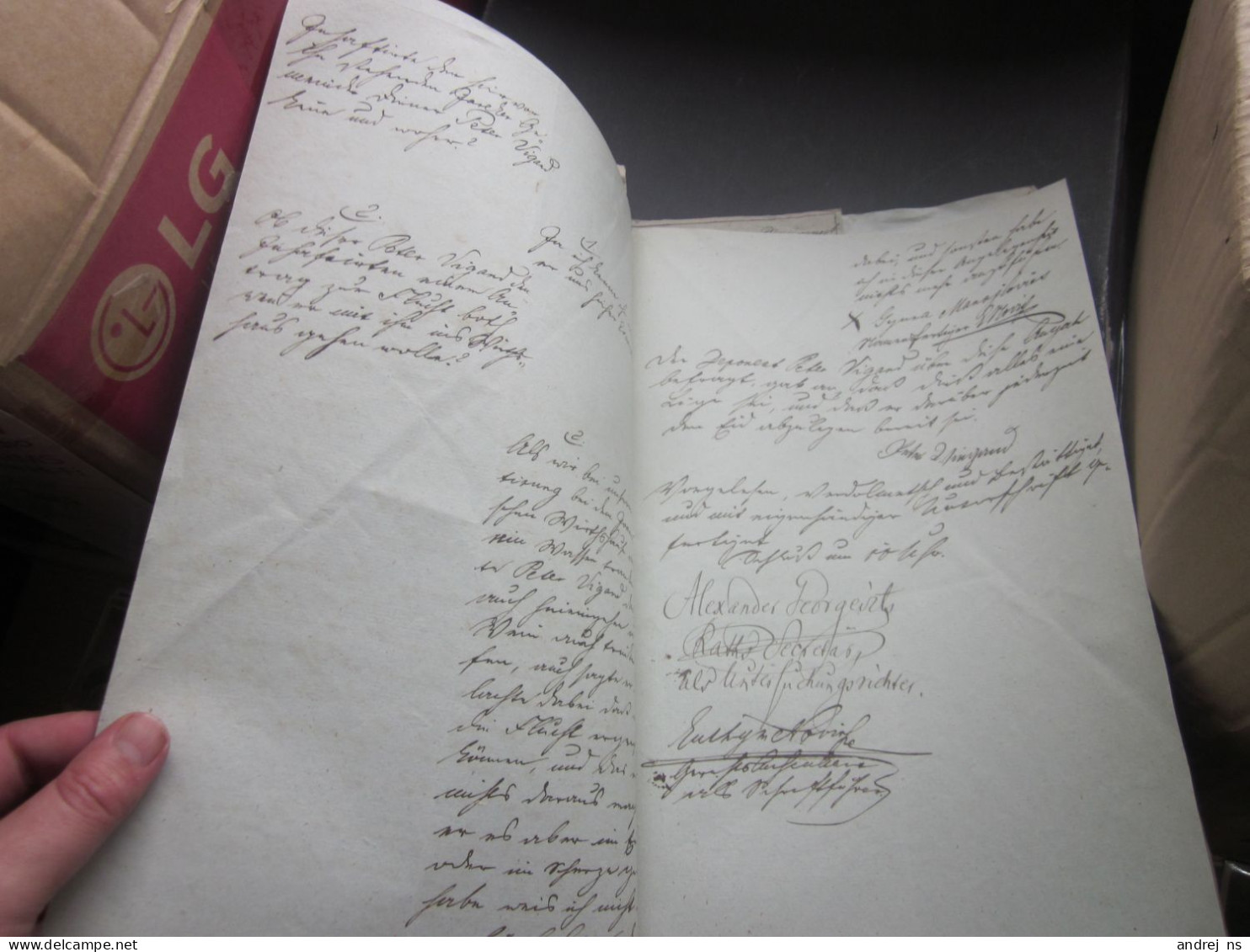 Old Manuscript with signatures Neusatz novi Sad Ujvidek 1854