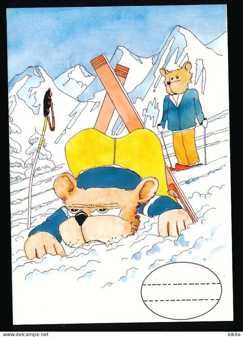 CPSM / CPM 10.5 X 15  Imaginez Votre Gag - Worstellen Ihren Scherz Collection Humoristique Ours Ski Chute - Contemporain (à Partir De 1950)