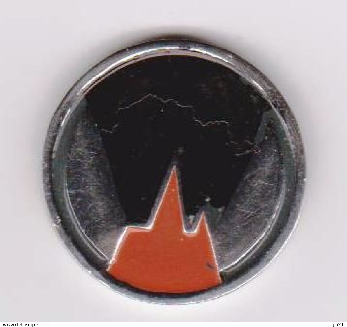 Jeton De Caddie " Montagne Ou église Rouge Sur Fond Noir " Au Diamètre De La Pièce De 50 Cts [H]_Je107 - Trolley Token/Shopping Trolley Chip