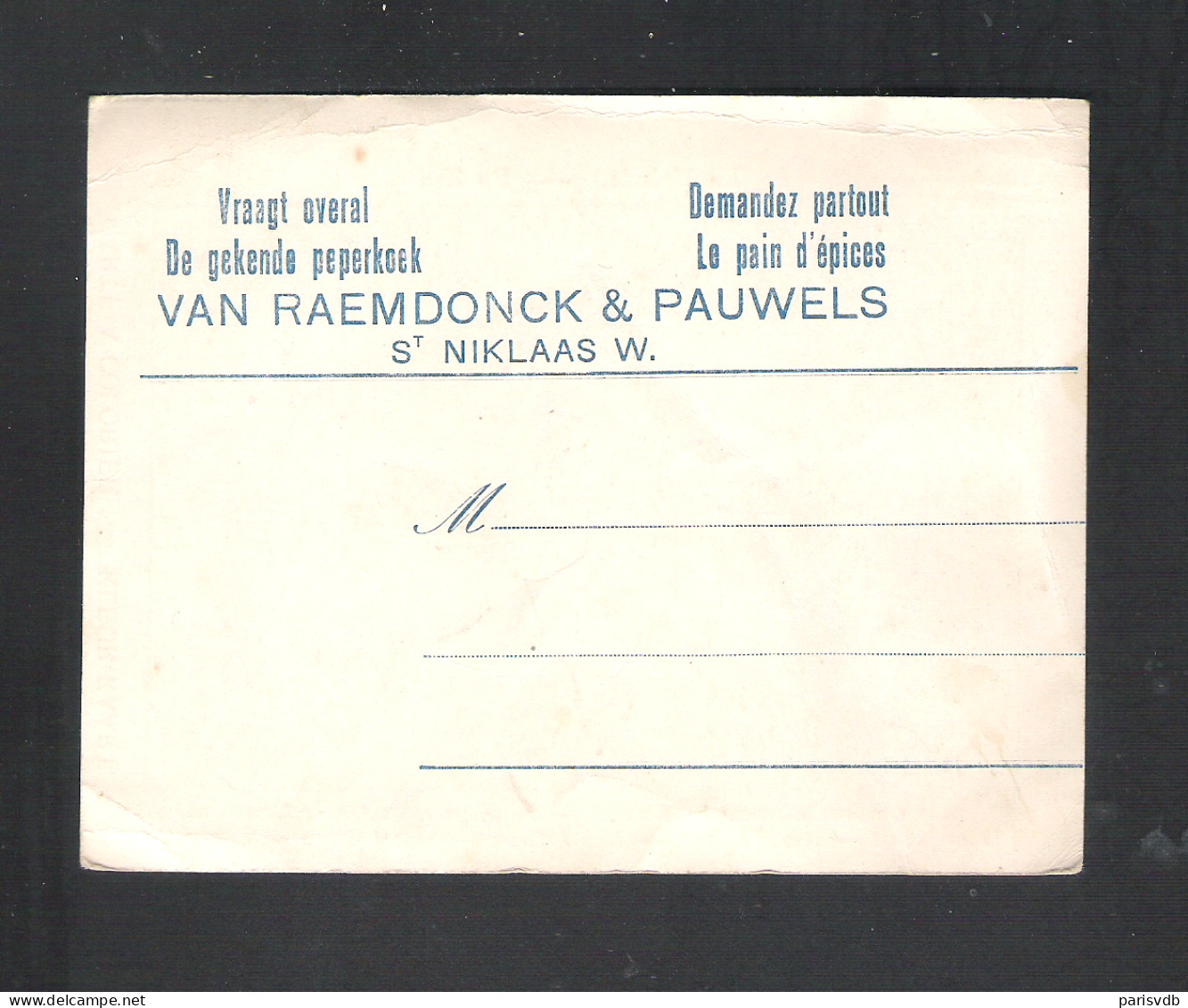 KLEUR-KAART - DE ZIEKE - LE MALADE - PEPERKOEK  VAN RAEMDONCK & PAUWELS - ST. NIKLAAS W.(2 Scans) (11.935 ) - Cuentos, Fabulas Y Leyendas