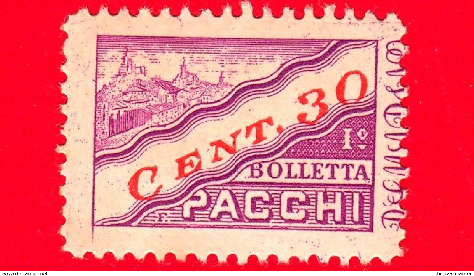 SAN MARINO - Nuovo - 1945 - Due Sezioni - Pacchi Postali - Colli Di San Marino - Bolletta - 30 - Paketmarken