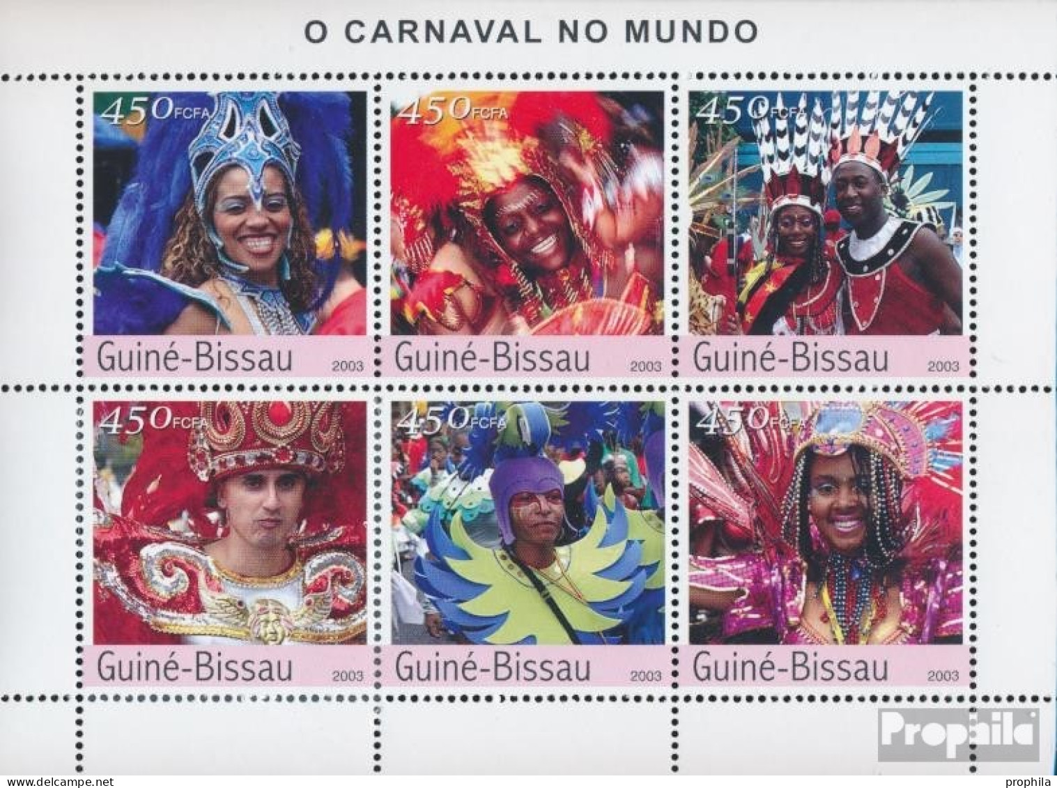 Guinea-Bissau 2363-2368 Kleinbogen (kompl. Ausgabe) Postfrisch 2003 Karneval Von Brasilia - Guinée-Bissau