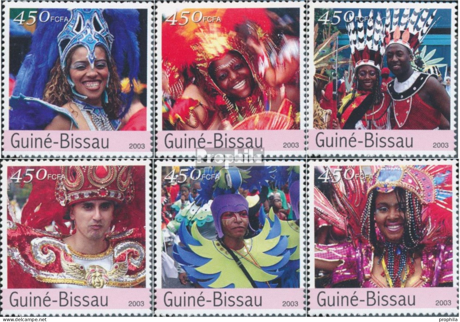 Guinea-Bissau 2363-2368 (kompl. Ausgabe) Postfrisch 2003 Karneval Von Brasilia - Guinée-Bissau