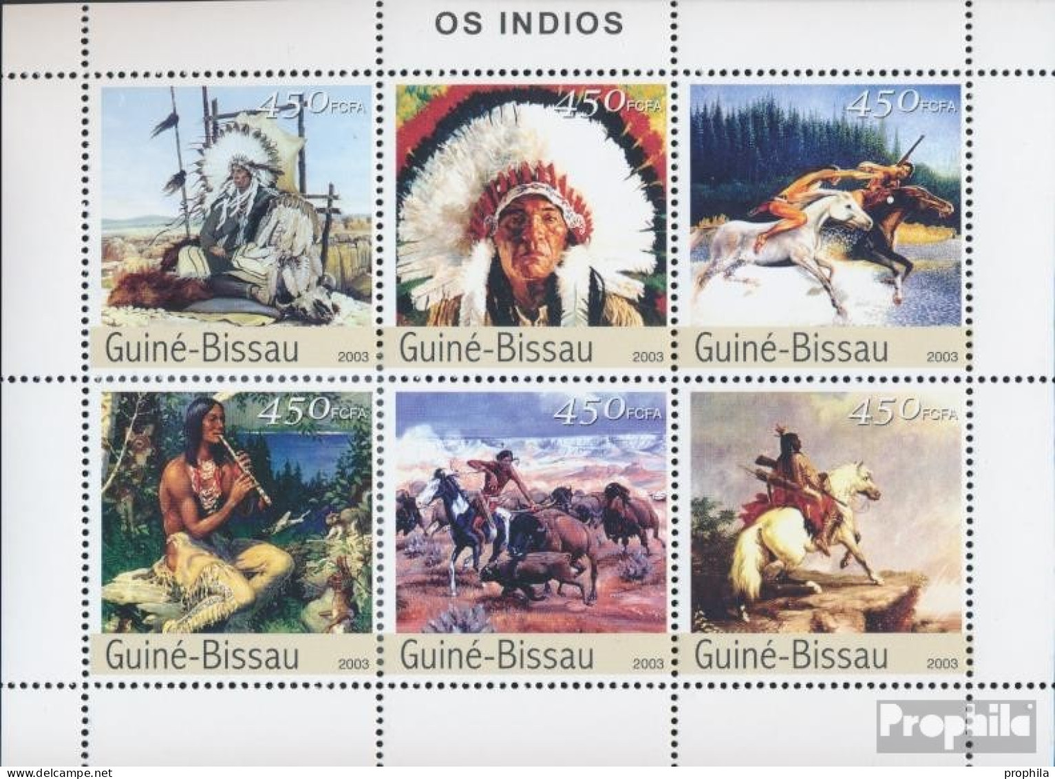 Guinea-Bissau 2357-2362 Kleinbogen (kompl. Ausgabe) Postfrisch 2003 Amerikanische Indianer - Guinée-Bissau