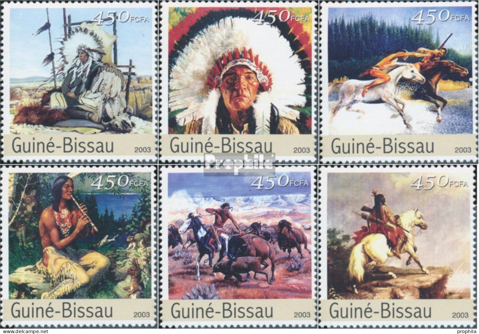 Guinea-Bissau 2357-2362 (kompl. Ausgabe) Postfrisch 2003 Amerikanische Indianer - Guinée-Bissau