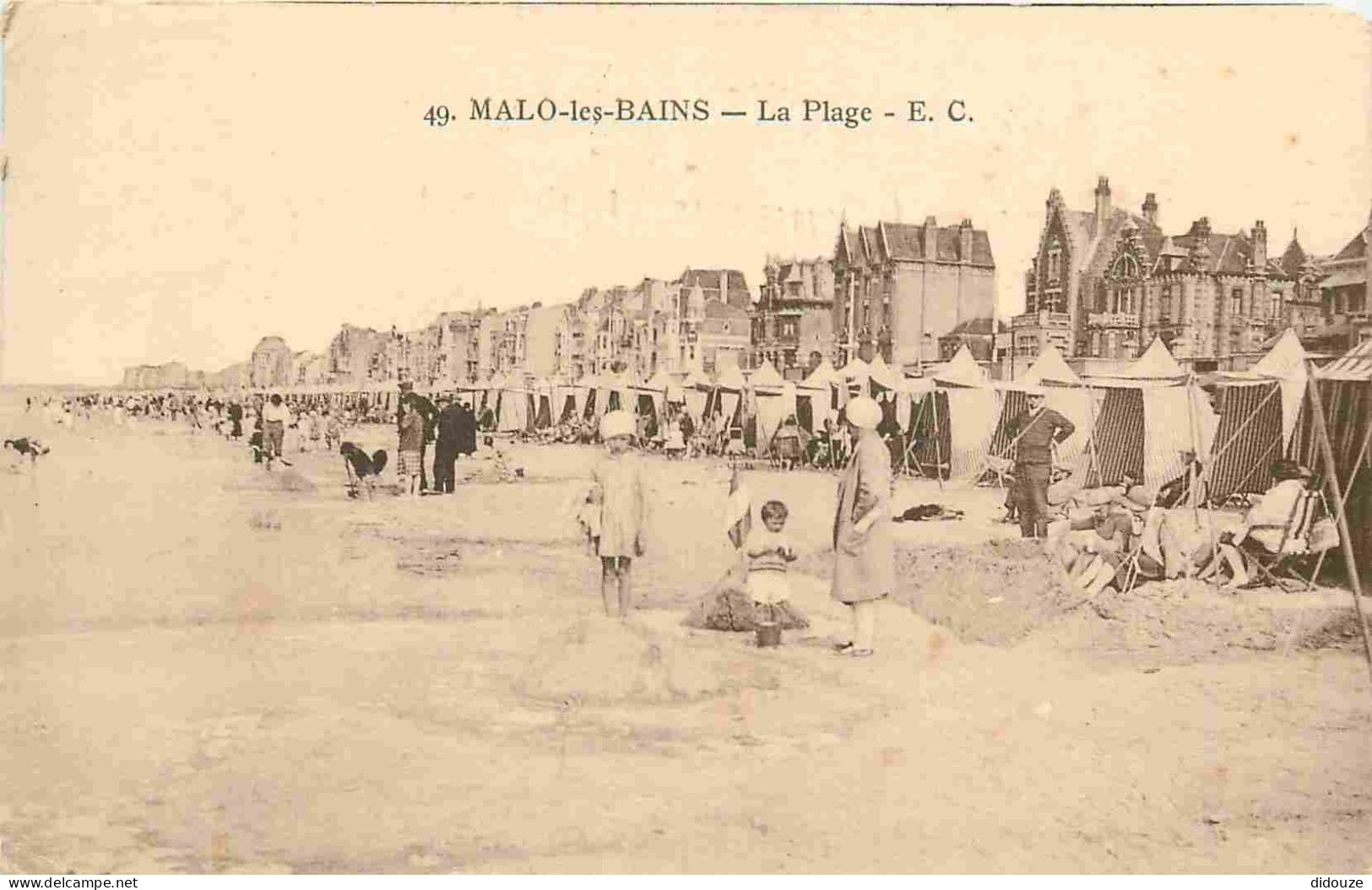 59 - Malo Les Bains - La Plage - Animée - Scènes De Plage - CPA - Oblitération Ronde De 1935 - Voir Scans Recto-Verso - Malo Les Bains