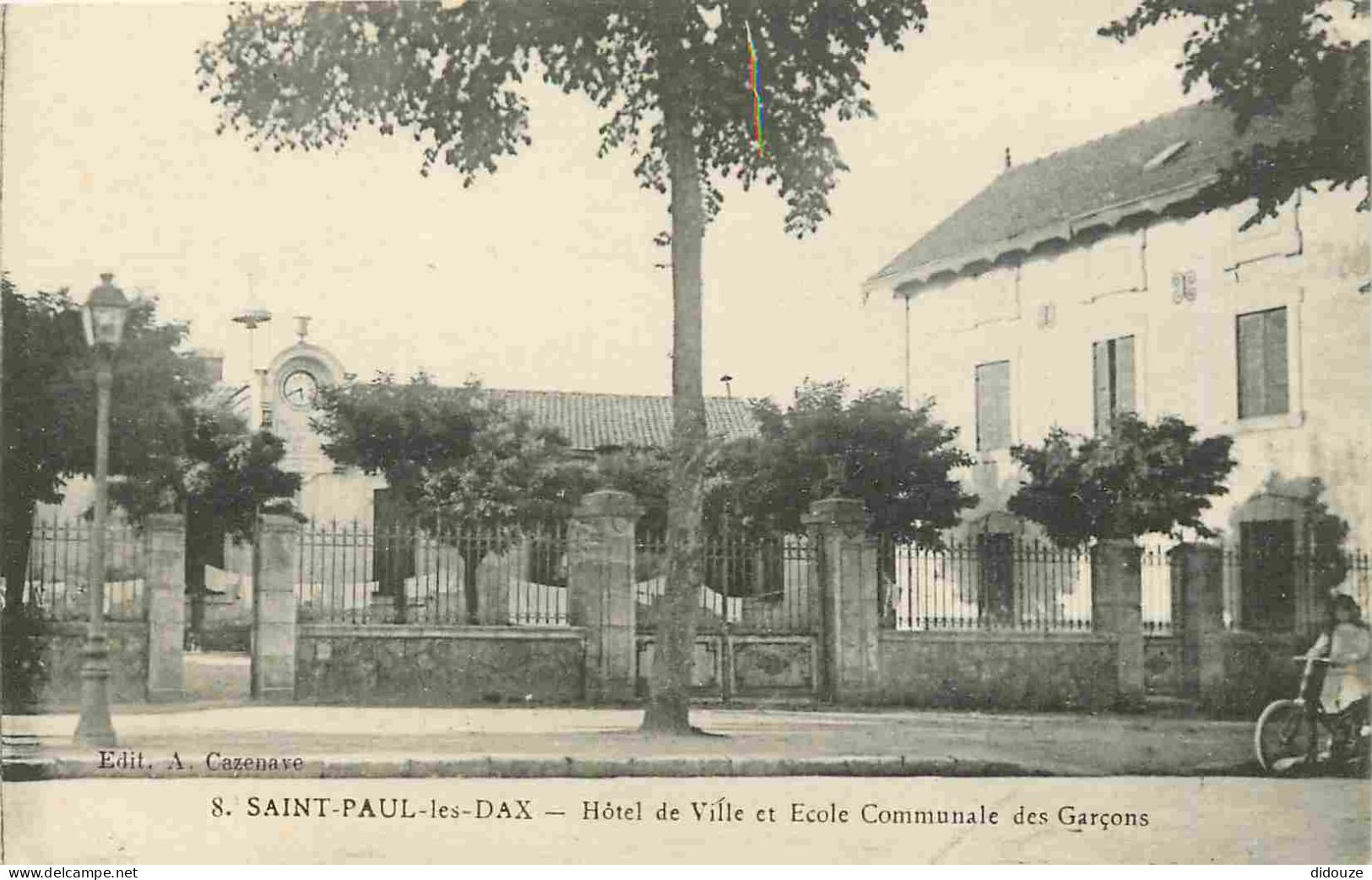 40 - Saint Paul Les Dax - Hôtel De Ville Et Ecole Communale Des Garçons - Animée - CPA - Voir Scans Recto-Verso - Sonstige & Ohne Zuordnung